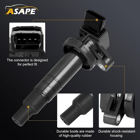 Set of 4 Ignition Coil Pack with 4*Spark Plug Fit for 1999-2008 for Toyota Corolla 2003-2008 for Pontiac Vibe 2003-2008 for Toyota Matrix 1999-2002 for Chevrolet Prizm 1.8L, Replace UF247 in Saudi Arabia