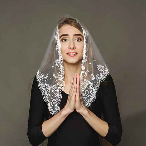 حجاب الكنيسة الكاثوليكية مانتيلا، مانتيلا لنساء الكنيسة، حجاب الكنيسة (أبيض 1) in Kuwait