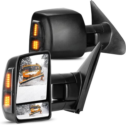 Power Heated Towing Tow Mirrors Compatible with Toyota for Tundra 2007-2016 07 08 09 10 11 12 13 14 15 16 with Turn Signal Light Manual Folding Telescoping Set of 2 in Saudi Arabia