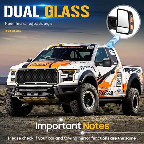 Power Heated Towing Tow Mirrors Compatible with Toyota for Tundra 2007-2016 07 08 09 10 11 12 13 14 15 16 with Turn Signal Light Manual Folding Telescoping Set of 2 in Saudi Arabia