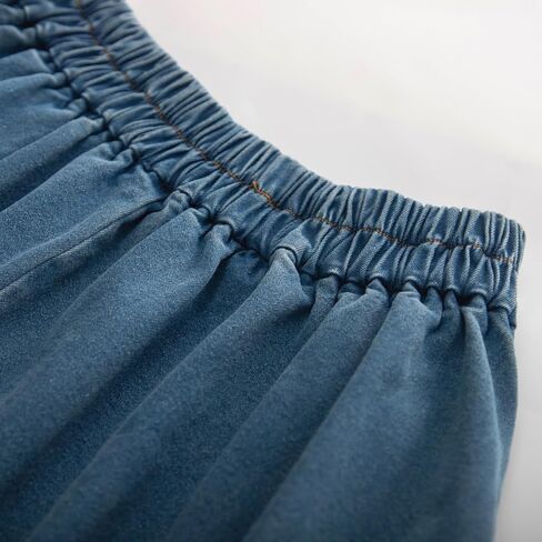 Belle Poque A Line Denim Skirt 1950s High Waisted Jean Skirts for Women below Knee Length Casual Skirt in Saudi Arabia