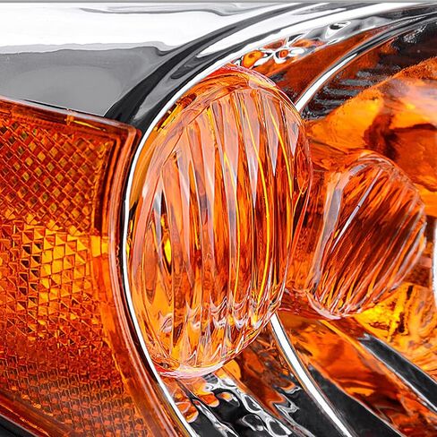 Headlight Assembly for 2002 2003 2004 Toyota Camry Replacement Headlamp Chrome Housing Amber Reflector Clear Lens Lamp Set in Saudi Arabia