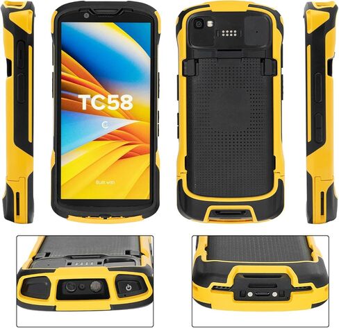 جراب واقٍ TC53 غطاء متين لجهاز Zebra رمز TC53 TC58 ماسح الباركود للكمبيوتر المحمول، ممتص الصدمات القوي من مادة TPU باللونين الأسود والأصفر in Kuwait