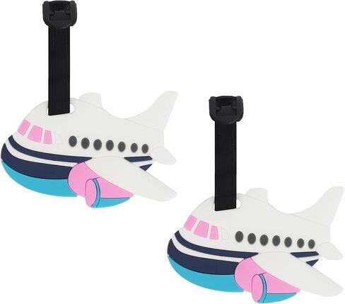 Travel Themed Luggage Tag Travel ID for Suitcases - Set of 2 (Pink) in Kuwait