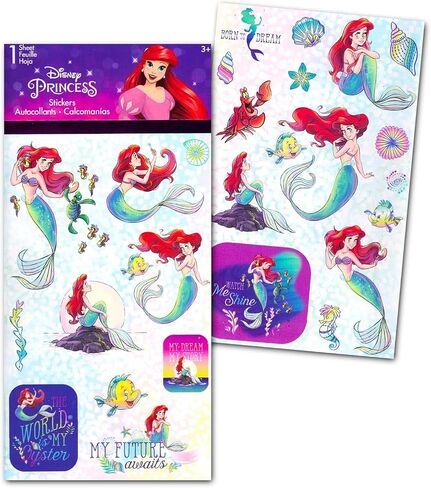 Disney The Little Mermaid Lunch Box for Girls Set - Bundle with Sequined Ariel Lunch Bag, Water Bottle, Stickers, More | Little Mermaid Lunch Bag for Kids School in Saudi Arabia