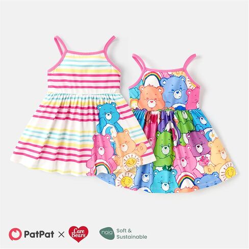 PATPAT Care Bears Girl Strap Dress Girl A Line Sundress Striped Cami Dress for Infant to Toddler in Saudi Arabia