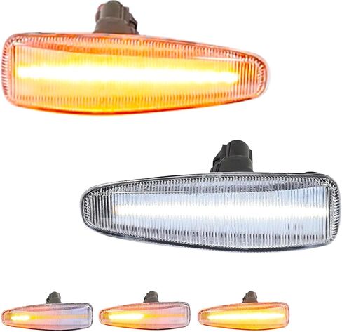 Upgraded 2 PCS Sequential Switchback Front LED Side Marker Lights for Mitsubishi Lancer Evo X Mirage Outlander Sport, Smoked Lens Amber Color Side Fender Marker Lamps in Kuwait