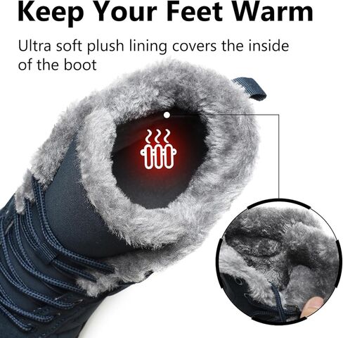 Mens Womens Snow Boots Winter Barefoot Shoes Warm Fur Lined Short Ankle Booties Outdoor Anti-Slip Wide Toe Box Walking Winter Shoes in Kuwait