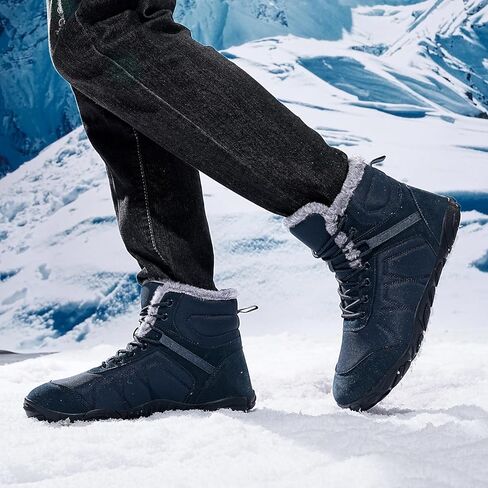 Mens Womens Snow Boots Winter Barefoot Shoes Warm Fur Lined Short Ankle Booties Outdoor Anti-Slip Wide Toe Box Walking Winter Shoes in Kuwait