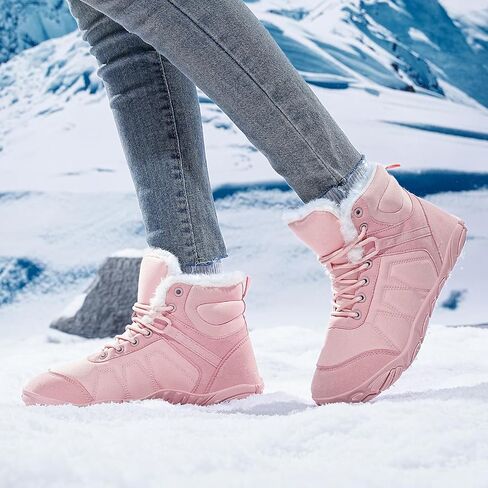 Mens Womens Snow Boots Winter Barefoot Shoes Warm Fur Lined Short Ankle Booties Outdoor Anti-Slip Wide Toe Box Walking Winter Shoes in Saudi Arabia