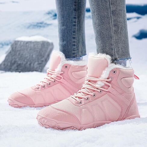 Mens Womens Snow Boots Winter Barefoot Shoes Warm Fur Lined Short Ankle Booties Outdoor Anti-Slip Wide Toe Box Walking Winter Shoes in Saudi Arabia