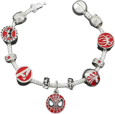 Womens Jewelry Gold Charm Bracelet Pandora Inspired Style w/Rose Silver Color 19CM Heart Charms, Bracelets Y2K, Hand Jewelry, Bracelet for Women-teens and kids in Kuwait