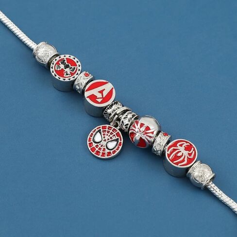 Womens Jewelry Gold Charm Bracelet Pandora Inspired Style w/Rose Silver Color 19CM Heart Charms, Bracelets Y2K, Hand Jewelry, Bracelet for Women-teens and kids in Kuwait