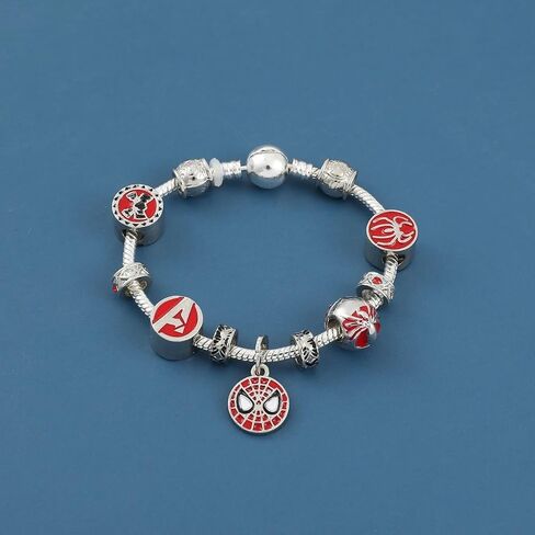 Womens Jewelry Gold Charm Bracelet Pandora Inspired Style w/Rose Silver Color 19CM Heart Charms, Bracelets Y2K, Hand Jewelry, Bracelet for Women-teens and kids in Kuwait