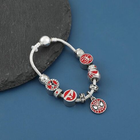 Womens Jewelry Gold Charm Bracelet Pandora Inspired Style w/Rose Silver Color 19CM Heart Charms, Bracelets Y2K, Hand Jewelry, Bracelet for Women-teens and kids in Kuwait