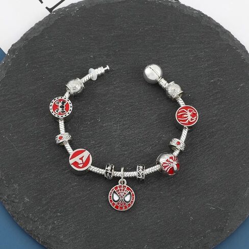 Womens Jewelry Gold Charm Bracelet Pandora Inspired Style w/Rose Silver Color 19CM Heart Charms, Bracelets Y2K, Hand Jewelry, Bracelet for Women-teens and kids in Kuwait