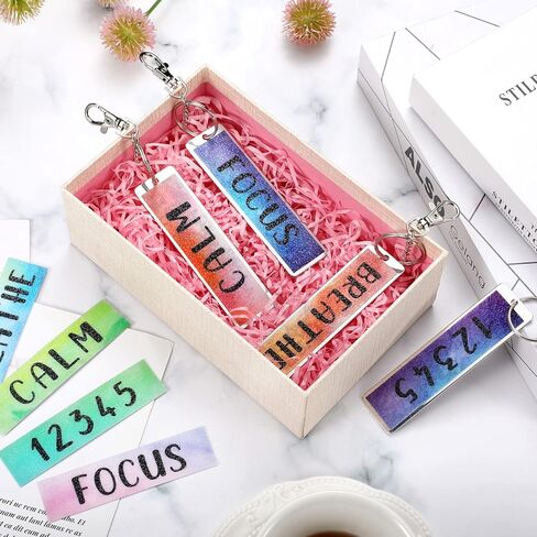 40 قطعة من الملصقات الحسية للقلق مع 5 قطع من ملصقات الهدوء المزخرفة لسلسلة المفاتيح وملصقات حسية لاصقة مضادة للتوتر وشرائط حسية للبالغين والمراهقين والأطفال in Kuwait