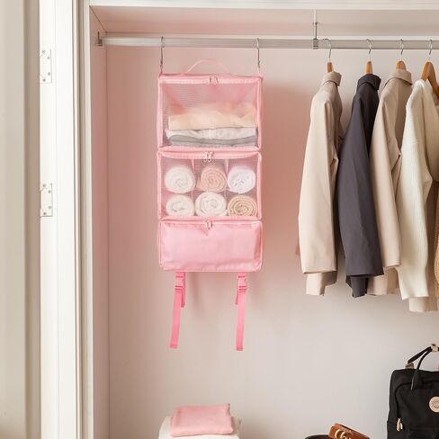 تقول GRANNY SAYS مجموعة أساسيات السفر الوردية، 8 مجموعات من مكعبات التعبئة ومكعبات تعبئة الرفوف المعلقة in Kuwait