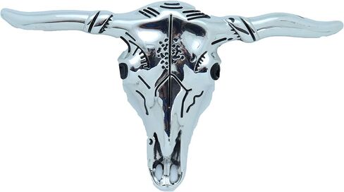 TFJ الرجال حزام مشبك الموضة الغربية الفضة معدن الثور الجمجمة دراجة نارية السائق كاوبوي قرون طويلة البقرة in Kuwait