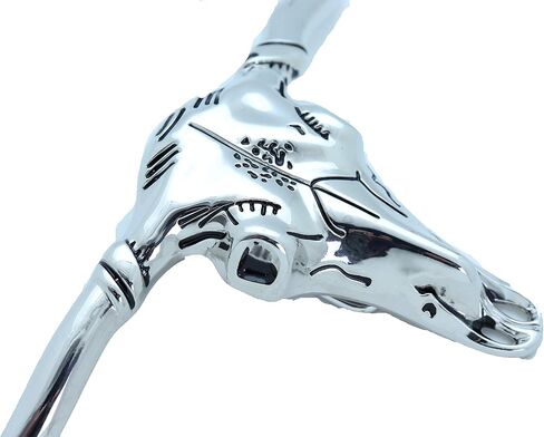 TFJ الرجال حزام مشبك الموضة الغربية الفضة معدن الثور الجمجمة دراجة نارية السائق كاوبوي قرون طويلة البقرة in Kuwait