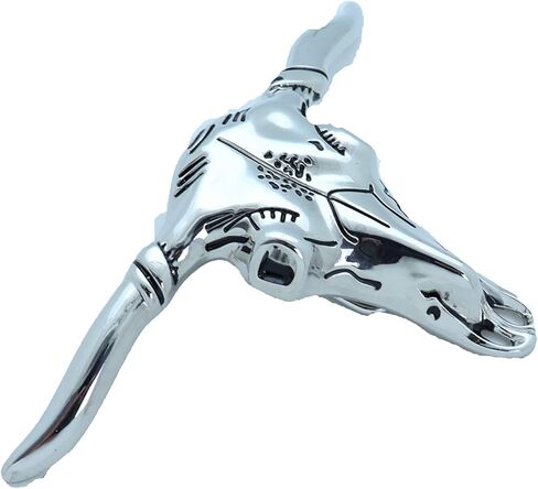 TFJ الرجال حزام مشبك الموضة الغربية الفضة معدن الثور الجمجمة دراجة نارية السائق كاوبوي قرون طويلة البقرة in Kuwait