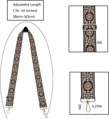 LVYOUME Bag Strap Silver Hardware 2" Wide Replacement Crossbody Straps Adjustable Shoulder Strap Extra Long Bag Strap for Crossbody Handbag in Saudi Arabia