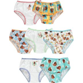Disney Girls' Moana 100% Combed Cotton Panty Multipacks, Underwear Available in Sizes 2/3t, 4t, 4, 6, 8