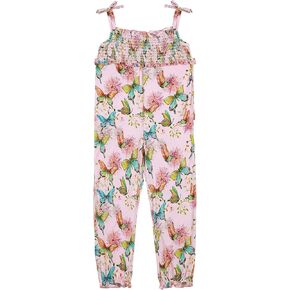 Toddler Girls Jumpsuits Sleeveless Casual Overalls Kids Spaghetti Strap Smocking Romper Summer Outfits Clothes