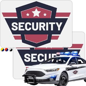 Security Magnet for Car Magnet Security Magnets for Vehicles Security Magnetic Signs for Vehicles Security Car Accessories Guard Sign Officers Magnetic Signs Reflective Extra Large Patrol (2) 12" x 8"