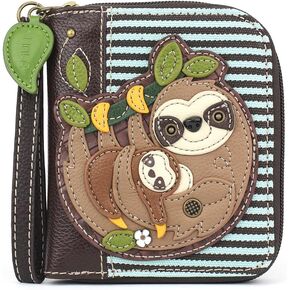 CHALA Zip Around Wallet, Wristlet, 8 Credit Card Slots, Sturdy Pu Leather - Mermaid - Blue