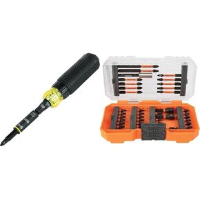 مفك براغي متعدد القطع 32500HD KNECT من Klein Tools، مفك صواميل، أداة 11 في 1 مصنفة للصدمات مع أطراف فيليبس، مشقوقة، مربعة وتوركس