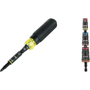 Klein Tools 32500HD KNECT Multi-Bit Screwdriver / Nut Driver, Impact Rated 11-in-1 Tool with Phillips, Slotted, Square and Torx Tips in Kuwait