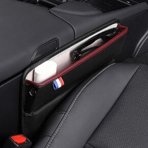 Car Seat Gap Filler, Premium Leather Car Seat Gap Filler Organizer, Car Box Organizers and Storage for Glasses Phones Keys and Cards, Universal Car Interior Accessories for Car SUV Truck