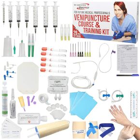 Venipuncture Practice Kit & Online Training for Nurses & Phlebotomists. Practice & Build Confidence in Your IV & Phlebotomy Skills Before Working on Real People (Original Venipuncture Kit)