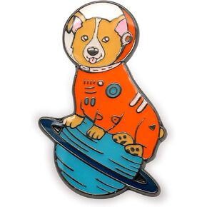 Corgi dog Enamel Pin Astronaut Puppy In a Space Suit With a Space Helmet Dog Lovers