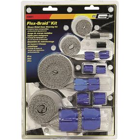 Mr. Gasket 8091 Braided Hose Sleeve Kit-Blu, Blue, 0.250 in.