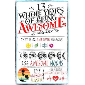 13 Years Of Being Awesome, 13 Year Old Birthday Signature Board Gifts for Girls Boys,13 birthday Signature Board for Best Friend or Niece, 13th Birthday Gift Ideas (11 inches by 17 inches)