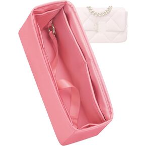 Silk Purse Organizer for Chanel 19Bag Beltbag/Woc/Flag/Jumbo/Maxi,Insert Bag in Bag,Luxury Handbag Tote Lining Bag Shapers(19 Flag 26,Red)