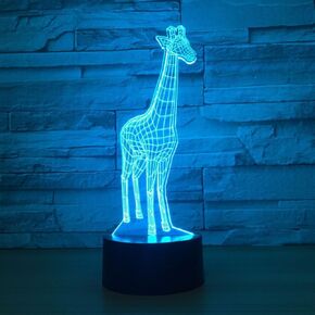 Animals Giraffe 3D Night Light Touch LED Table Desk Lamps 7 Color Changeable Desk Lamp Table Household Room Decoration Gift,Birthday Gift Christmas Gift Toys for Children Kids