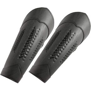 HZMAN Halloween Cosplay Costume Medieval Gauntlet Wristband Renaissance Faux Leather Bracer Archery Arm Guard