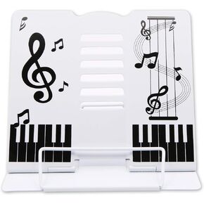 Portable Music Note Pattern Book Stand,Adjustable Tablet Stand Bookend,Metal Book Rack Reading Holder for Reader Students