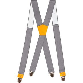 PIERROT Wide Premium Men's Suspenders - One Size Fits All, Adjustable - Reinforced Elastic and Leather Finishes