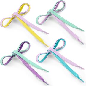4 Pair Dual Colored Tying Aid Learning Shoelaces Learn to Tie Shoelaces for Early Learning Teaching Educational
