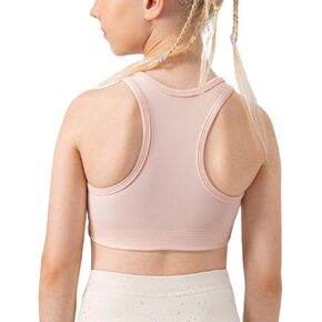 Happy Cherry Girls Racerback Sport Bra Quick Dry Seamless Stretch Yoga Workout Tank Top with Removable Pads