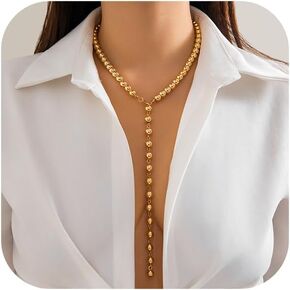 Pearl Necklaces for Women Pearl Y Lariat Necklace Long Pearl Bead Necklaces Adjustable Pearl Drop Necklace Trendy Fashion Jewelry