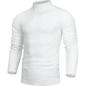 Alimens & Gentle Men's Mock Turtleneck Sweater Long Sleeve Slim Fit Lightweight Soft Casual Pullover Stretch Knit Top
