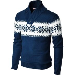 H2H Men’s Slim Fit Casual Christmas Sweater Knitted Xmas Knitwear Holiday Knit