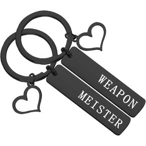 Geek Set Keychain Soul Eater Inspired Anime Jewelry Gift For Couple Best Friend(WeaMei KS-black
