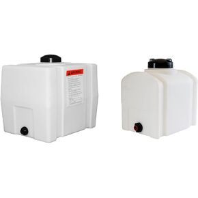 82123909 Horizontal Square Polyethylene Reservoir Water Tank & 82123879 Polyethylene Domed Reservoir Water Tank, 8 Gallon, Made in The USA Poly Tank