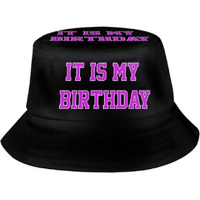 It's My Birthday Bucket Hat, Unisex Birthday Hat Outdoor Beach Summer Fisherman Cap for Men Women